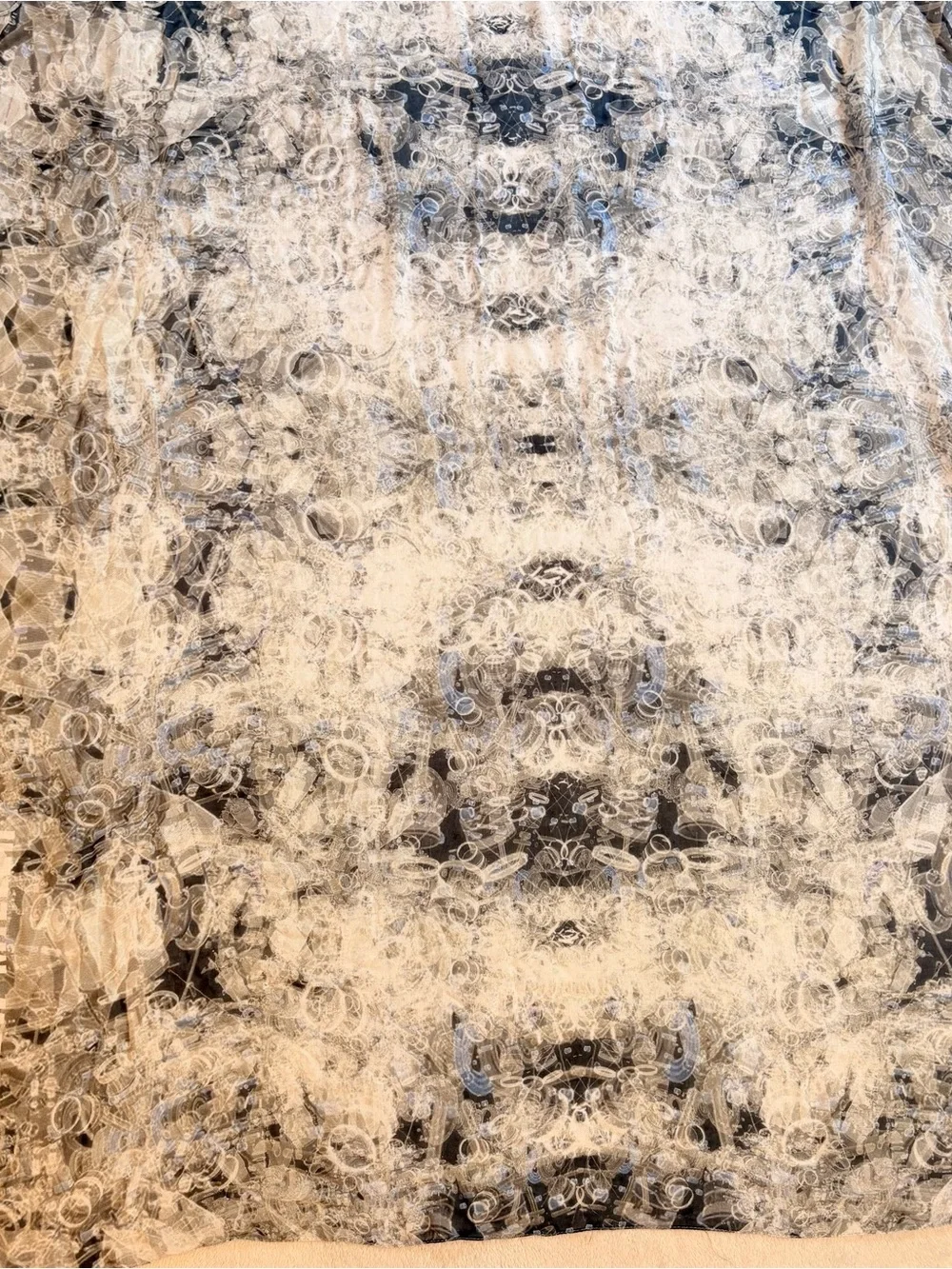 Matthew Miller Modal Cashmere Gray Blue Patterned Women's Scarf 36 x 45